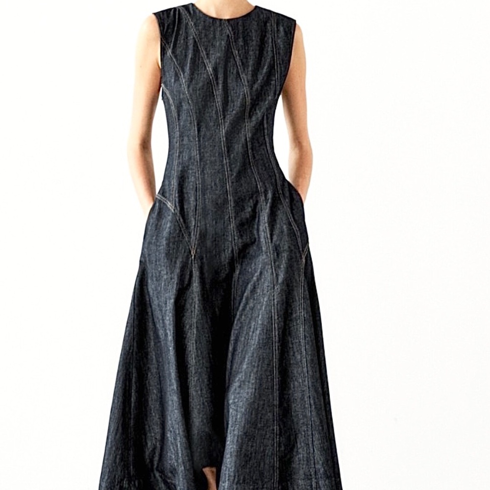 New Massimo DUTTI denim long dress